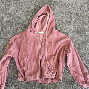Light maroon zip up jacket, perfect condition